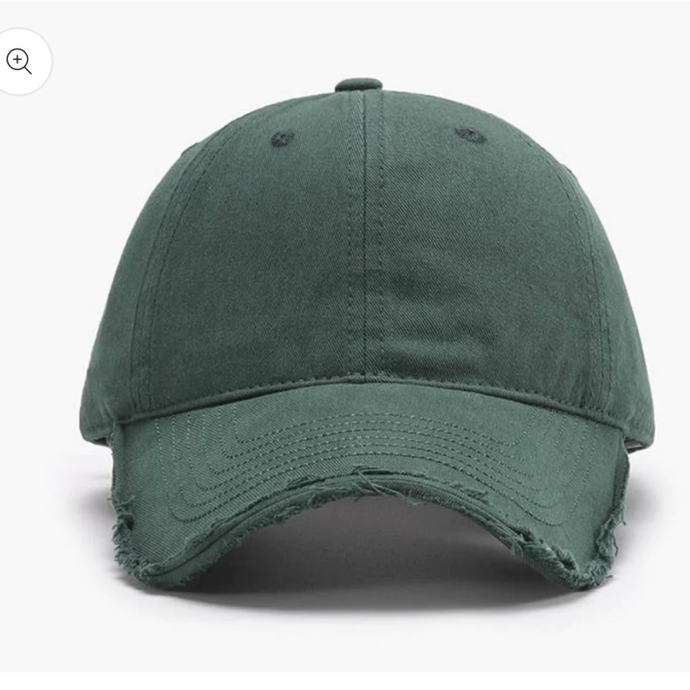 Green distressed baseball hat